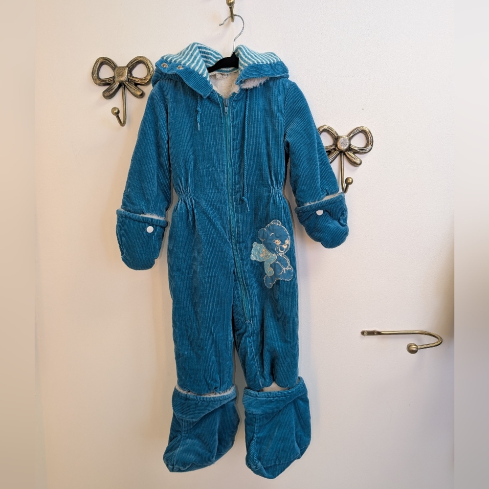 Greats Teal Corduroy Kids Footie